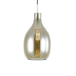 Lampadario moderno a 1 luce in vetro e metallo, catena regolabile