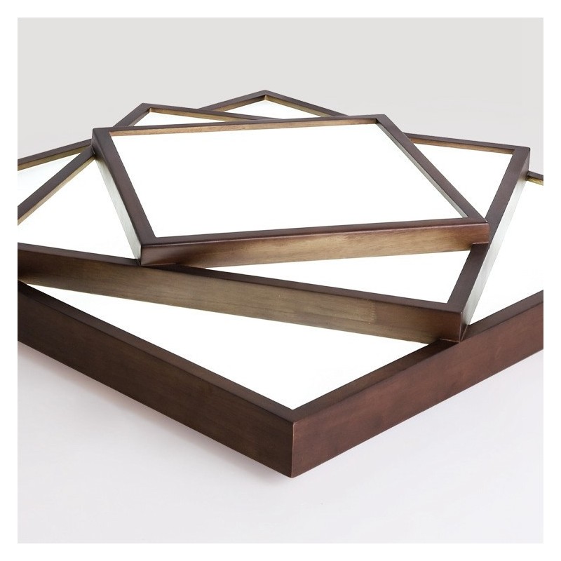Plafoniera quadrata a 3 livelli in legno di noce nero, moderna nordica, a filo, anche applique