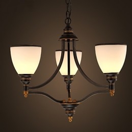 Lampadario retrò minimalista in vetro bianco stile europeo, nero e oro