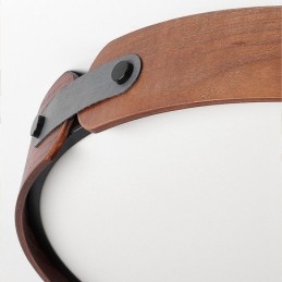 Plafoniera da soffitto rotonda in legno di noce nero, LED, moderna
