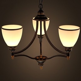 Lampadario retrò minimalista in vetro bianco stile europeo, nero e oro