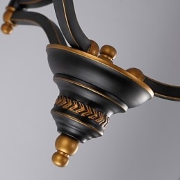 Lampadario retrò minimalista in vetro bianco stile europeo, nero e oro