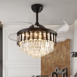 Ventilatore da soffitto retrattile con luce LED in cristallo