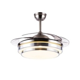 Ventilatore da soffitto moderno con luce LED, pale in ABS, illuminazione acrilica