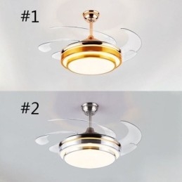 Ventilatore da soffitto moderno con luce LED, pale in ABS, illuminazione acrilica