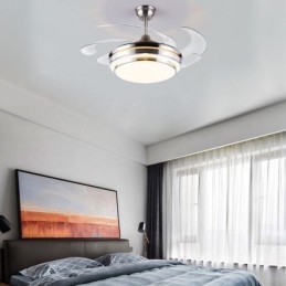 Ventilatore da soffitto moderno con luce LED, pale in ABS, illuminazione acrilica
