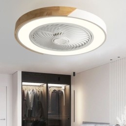 Ventilatore da soffitto LED smart con telecomando e lampadina, luce decorativa