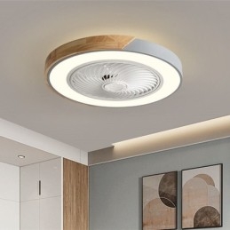 Ventilatore da soffitto LED smart con telecomando e lampadina, luce decorativa