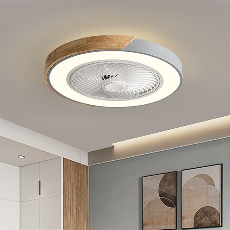 Ventilatore da soffitto LED smart con telecomando e lampadina, luce decorativa