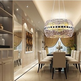 Lampadario a sospensione in rattan intrecciato a mano Art