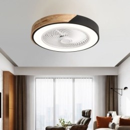 Ventilatore da soffitto LED smart con telecomando e lampadina, luce decorativa