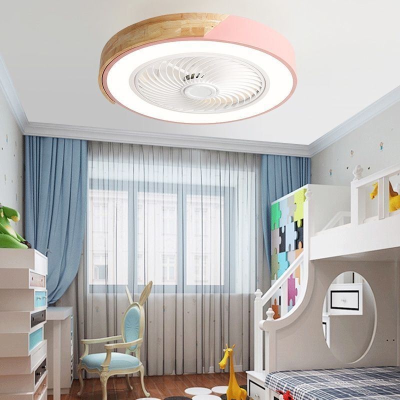Ventilatore da soffitto LED smart con telecomando e lampadina, luce decorativa