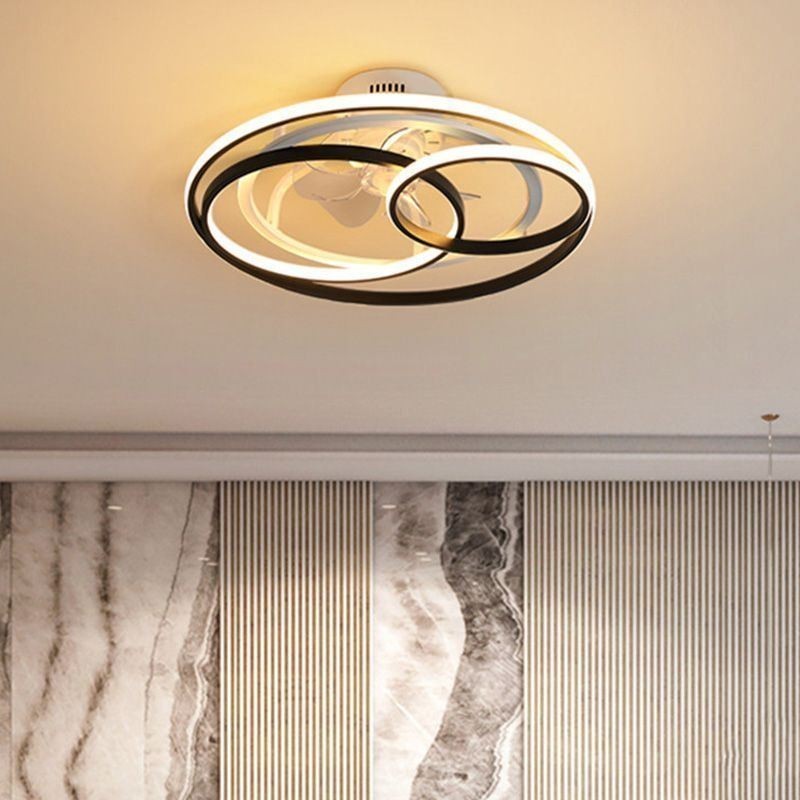 Plafoniera LED con ventilatore Circle Rings moderna