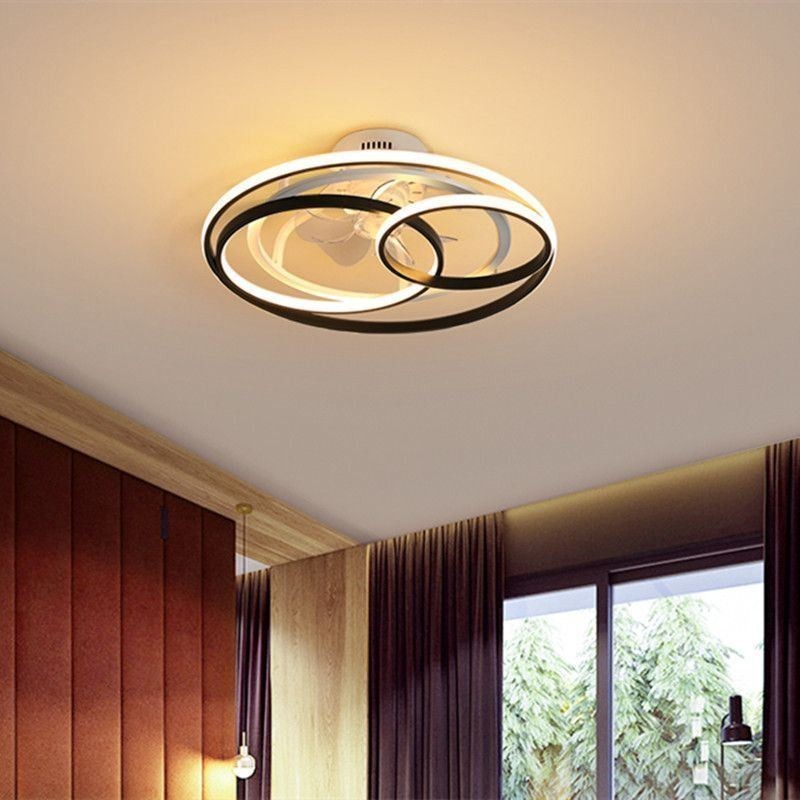 Plafoniera LED con ventilatore Circle Rings moderna