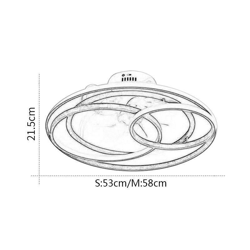 Plafoniera LED con ventilatore Circle Rings moderna