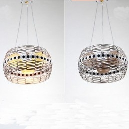 Lampadario a sospensione in rattan intrecciato a mano Art