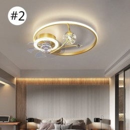 Ventilatore da soffitto con luce LED acrilico 36 W 50 x 12 cm