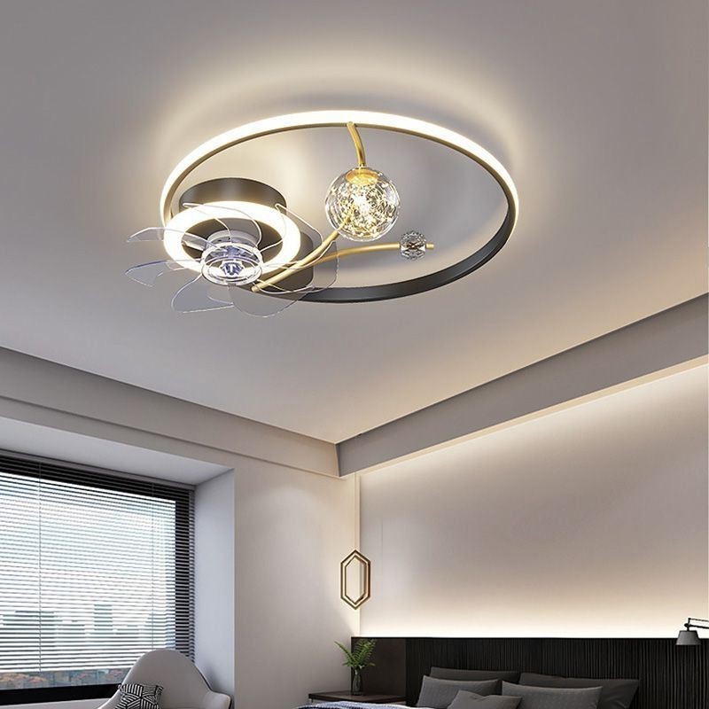 Ventilatore da soffitto con luce LED acrilico 36 W 50 x 12 cm