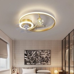 Ventilatore da soffitto con luce LED acrilico 36 W 50 x 12 cm