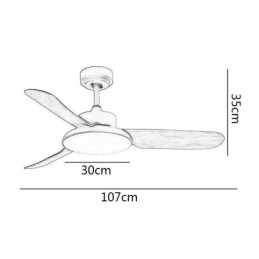 Lampada ventilatore da soffitto moderna minimalista 36 W 2880 lm con telecomando
