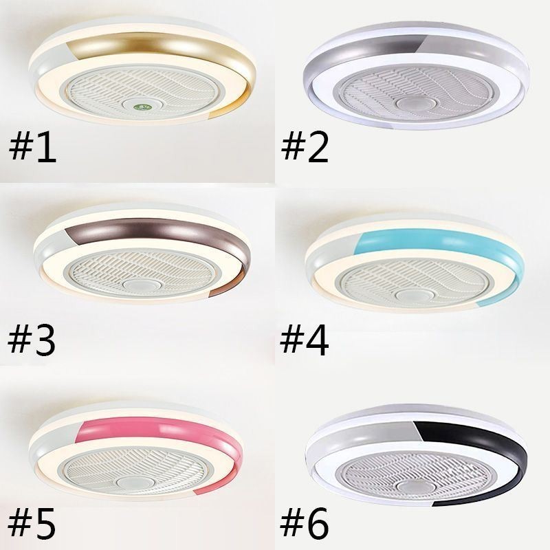 Lampada da soffitto LED con ventilatore rotonda in acrilico 64 W con telecomando 50 x 20 cm
