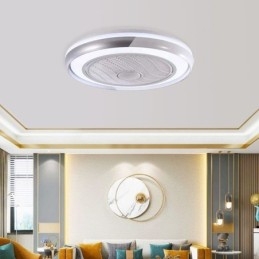 Lampada da soffitto LED con ventilatore rotonda in acrilico 64 W con telecomando 50 x 20 cm