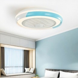 Lampada da soffitto LED con ventilatore rotonda in acrilico 64 W con telecomando 50 x 20 cm