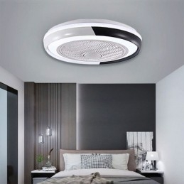 Lampada da soffitto LED con ventilatore rotonda in acrilico 64 W con telecomando 50 x 20 cm