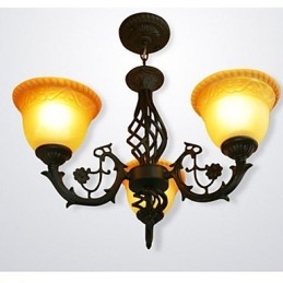 Lampadario d'epoca in ferro battuto