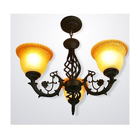 Lampadario d'epoca in ferro battuto