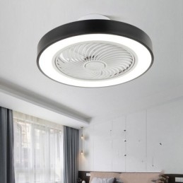 Lampada da soffitto LED con ventilatore e telecomando, rotonda in acrilico, 40 W, 50 × 22 cm