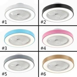 Lampada da soffitto LED con ventilatore e telecomando, rotonda in acrilico, 40 W, 50 × 22 cm