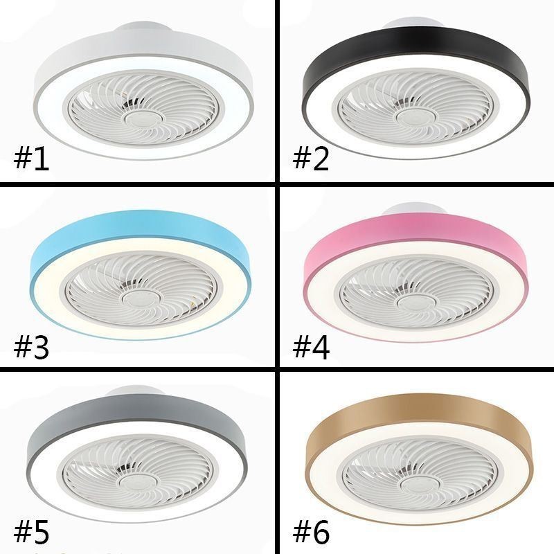 Lampada da soffitto LED con ventilatore e telecomando, rotonda in acrilico, 40 W, 50 × 22 cm