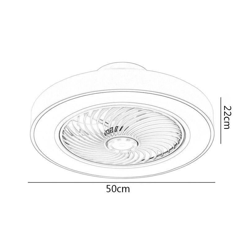 Lampada da soffitto LED con ventilatore e telecomando, rotonda in acrilico, 40 W, 50 × 22 cm