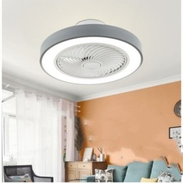 Lampada da soffitto LED con ventilatore e telecomando, rotonda in acrilico, 40 W, 50 × 22 cm