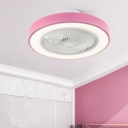 Lampada da soffitto LED con ventilatore e telecomando, rotonda in acrilico, 40 W, 50 × 22 cm