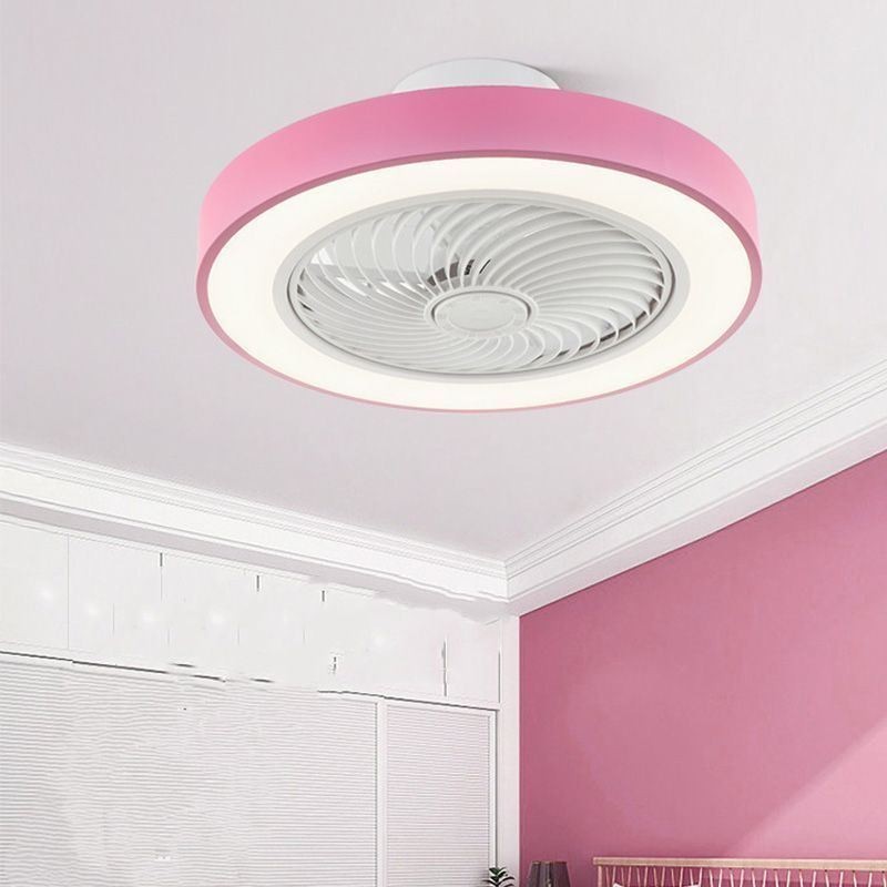 Lampada da soffitto LED con ventilatore e telecomando, rotonda in acrilico, 40 W, 50 × 22 cm