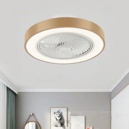 Lampada da soffitto LED con ventilatore e telecomando, rotonda in acrilico, 40 W, 50 × 22 cm