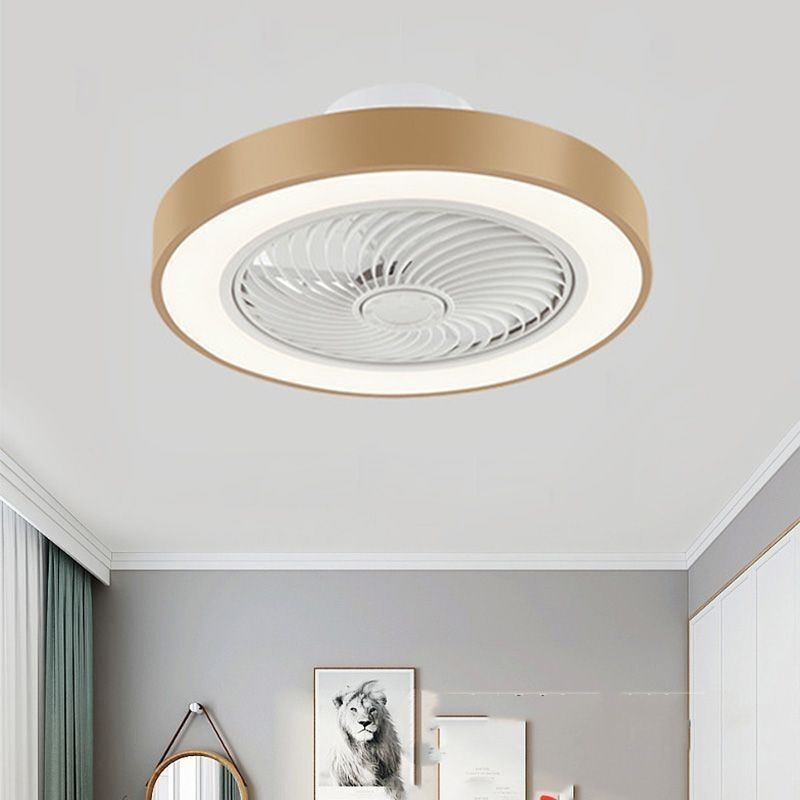 Lampada da soffitto LED con ventilatore e telecomando, rotonda in acrilico, 40 W, 50 × 22 cm