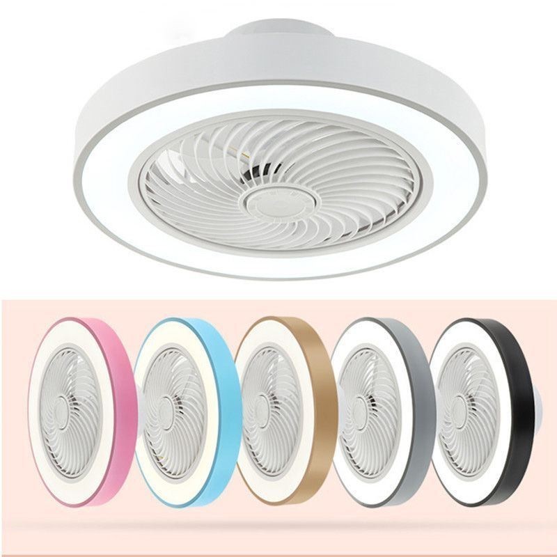 Lampada da soffitto LED con ventilatore e telecomando, rotonda in acrilico, 40 W, 50 × 22 cm