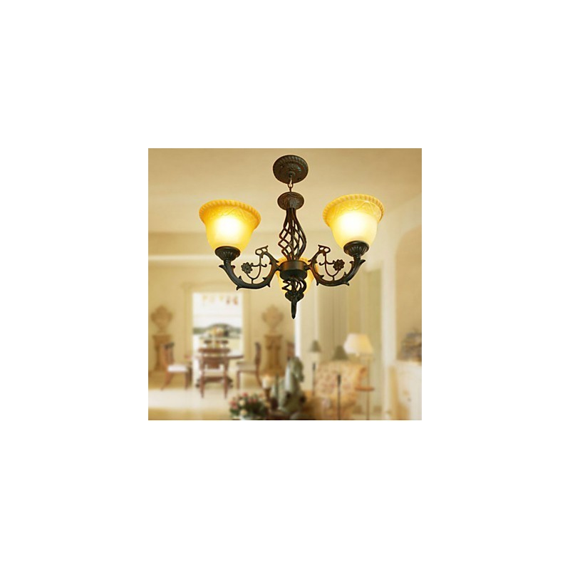 Lampadario d'epoca in ferro battuto