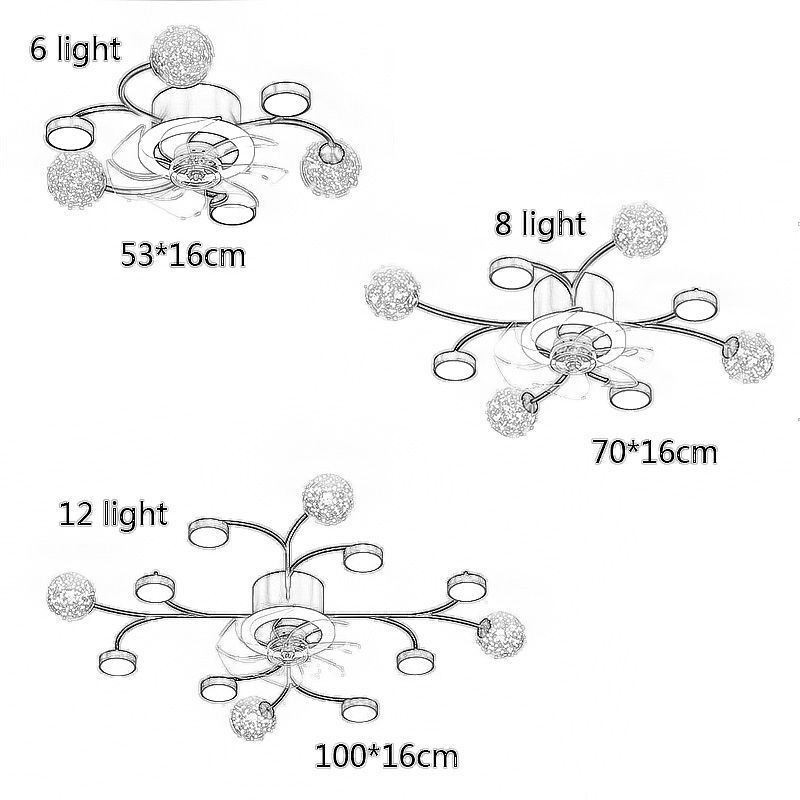 Lampadario da soffitto con ventilatore LED moderno semplice