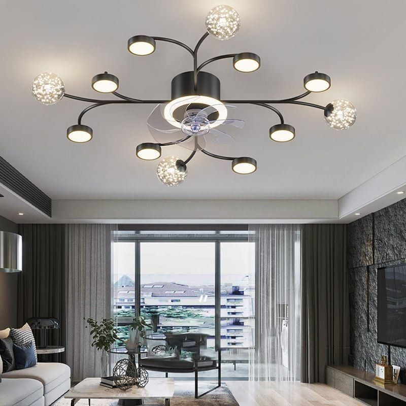 Lampadario da soffitto con ventilatore LED moderno semplice