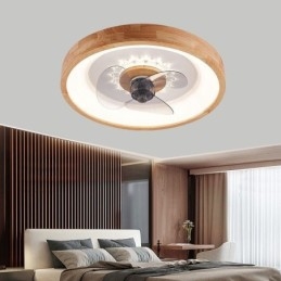 Ventilatore da soffitto LED moderno con luce, telecomando, 50 x 9,5 cm