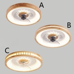 Ventilatore da soffitto LED moderno con luce, telecomando, 50 x 9,5 cm