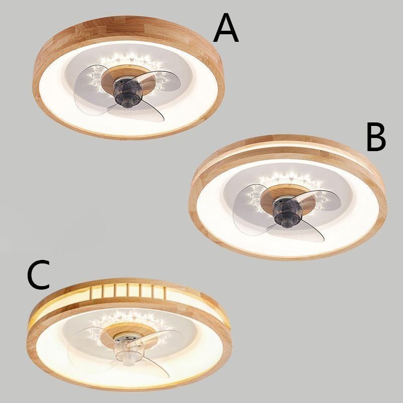 Ventilatore da soffitto LED moderno con luce, telecomando, 50 x 9,5 cm