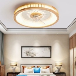 Ventilatore da soffitto LED moderno con luce, telecomando, 50 x 9,5 cm