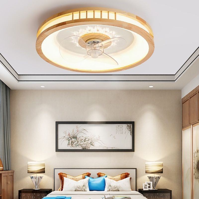 Ventilatore da soffitto LED moderno con luce, telecomando, 50 x 9,5 cm