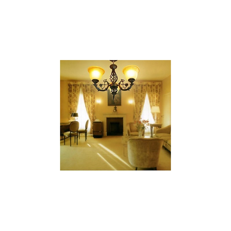 Lampadario d'epoca in ferro battuto