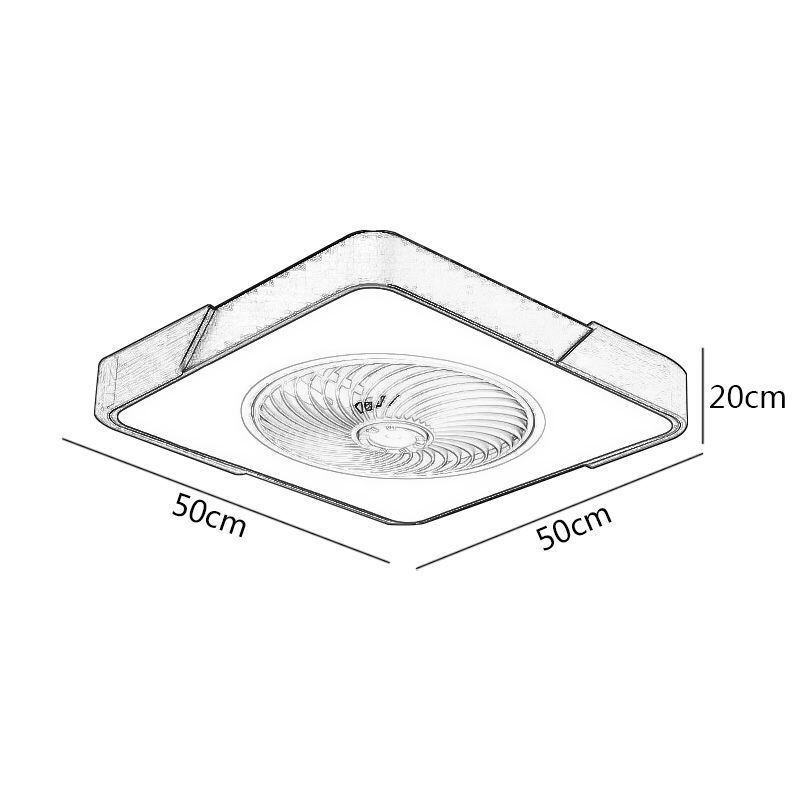 Plafoniera LED con ventilatore moderno semplice 36 W 50 x 50 x 20 cm